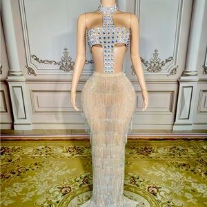 Custom rhinestones dress